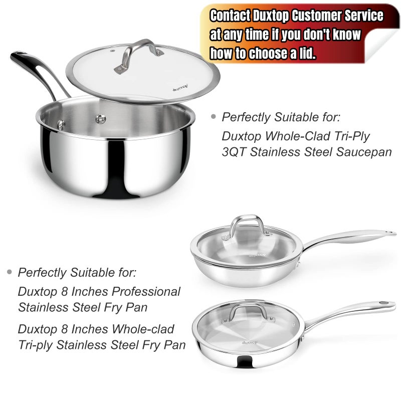 Duxtop Cookware Glass Replacement Lid (Interior Diameter: 7-3/4inch, Exterior Diameter: 8-3/8inch) - Image 5